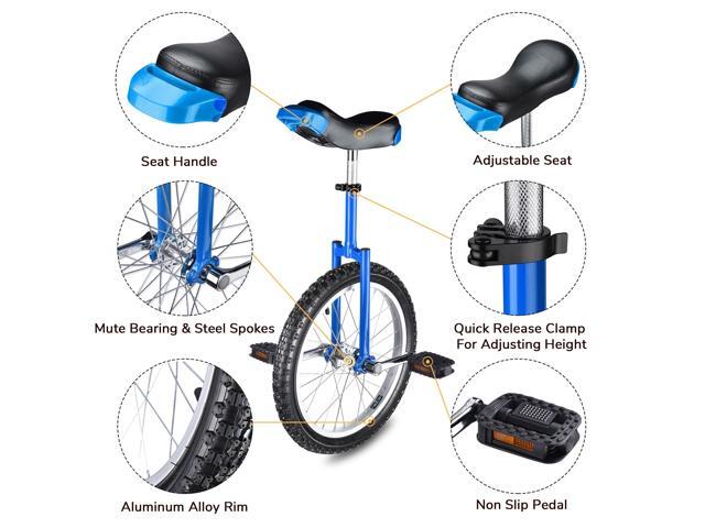 Yescom 18 In Wheel Outdoor Unicycle Skid-proof Tire Fitness Bicycle Balance Training for Adults Teenagers Kids, Blue