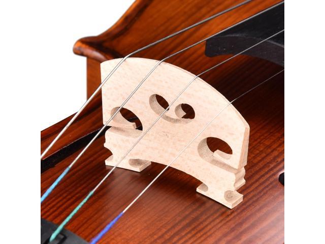 Yescom 2 Pcs Violin Bridge for 4/4 Maple Wood & 3 Set 3/4 Violin String Ball End