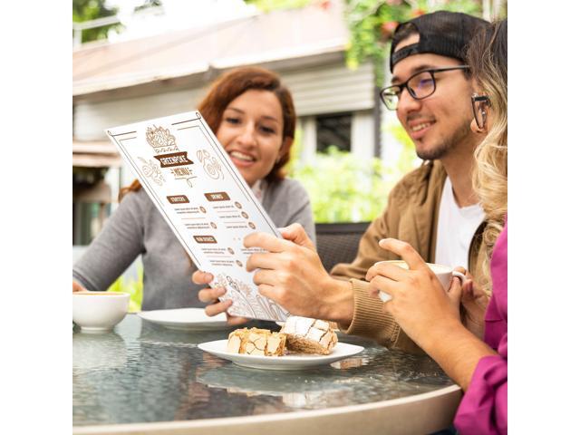 WeChef 8.5'x14' Double-Sided All Clear Vinyl Menu Cover 2 View Plastic Menu Holder Top Loading Restaurant Cafe 30 Pack