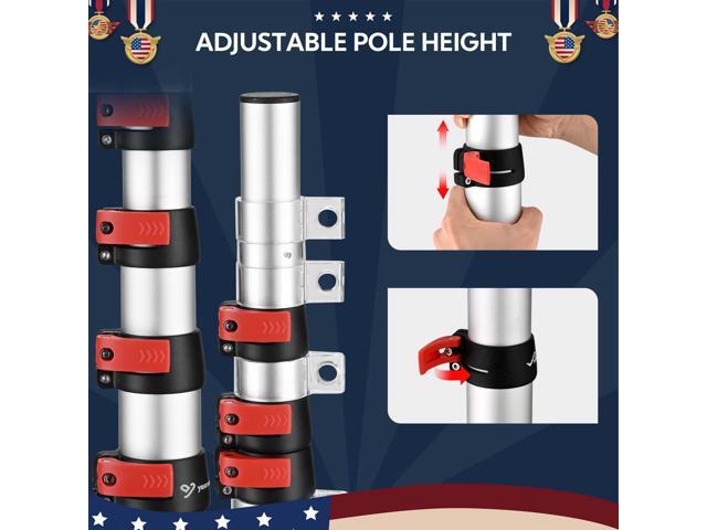 Yescom EZ GO 14ft Telescopic Flag Pole Kit with Starlink Gen3 Pipe Adapter for Outdoor Tailgate Party