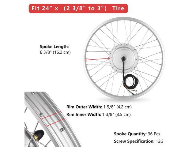Yescom Electric Bicycle Front Wheel E-Bike Conversion Kit 24' 36V 750W Throttle Controller