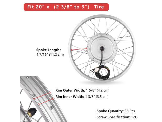 Yescom Electric Bicycle E-Bike Conversion Kit Controller for 20' 750W 36V E-bike Front Wheel Motor Kit