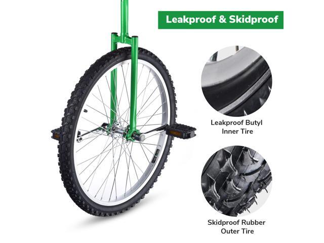 Yescom 24 In Wheel Outdoor Unicycle Adjustable Seat Anti-Skid Pedal Circus Bike for Adults Teenagers Kids, Green