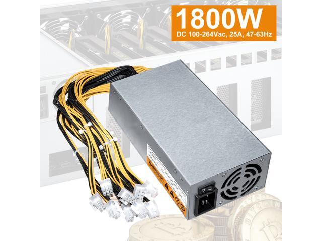 1800w Gold Mining Power Supply Bitcoin Ethereum Miner 110V (100~240v) AC to DC Full 150A PSU GPU BTC ETH Graphics Video Card 2U