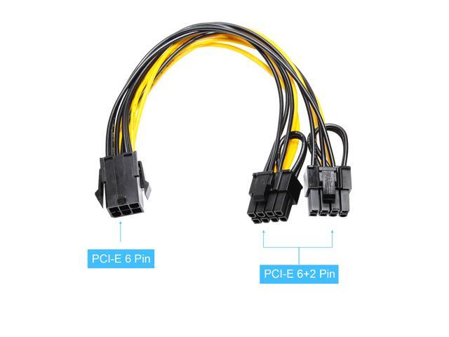 PCI-e 6 Pin Female to Dual 8 Pin (6+2) Male PCI Express Power Adapter Cable for EVGA Modular Power Supply Cable for Graphics Video Card 8 pin...