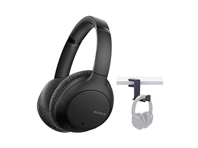 Sony WHCH710N Wireless Bluetooth Noise Canceling Over-The-Ear Headphones (Black) with Knox Gear Headphone Hanger Mount Bundle (2 Items)