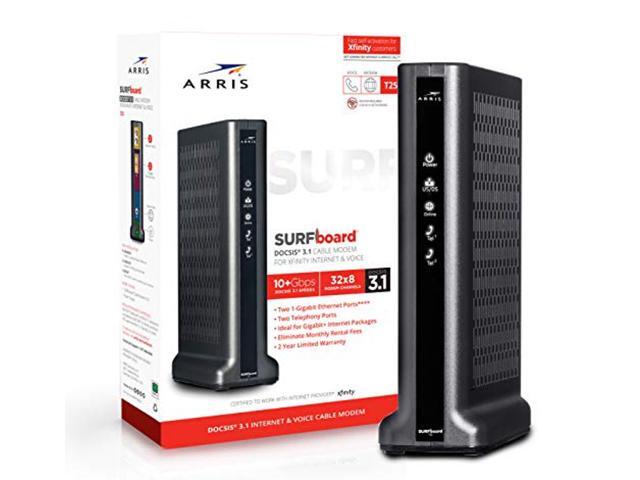 ARRIS SURFboard T25 DOCSIS 3.1 Gigabit Cable Modem, Certified for Xfinity Internet & Voice (black)