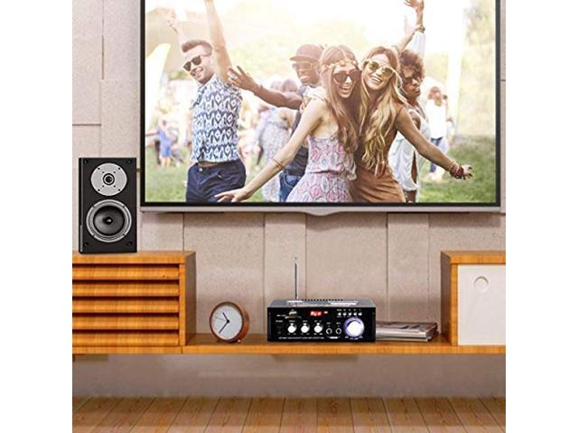 Facmogu 298A Wireless Bluetooth 5.0 Stereo Audio Amplifier, 300W+300W Dual Channel Power Sound Receiver w/USB, SD Card, FM Radio for Home Speakers...