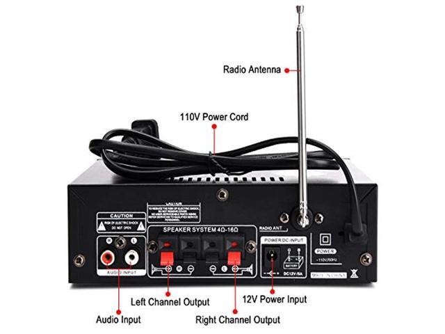 Facmogu 298A Wireless Bluetooth 5.0 Stereo Audio Amplifier, 300W+300W Dual Channel Power Sound Receiver w/USB, SD Card, FM Radio for Home Speakers...