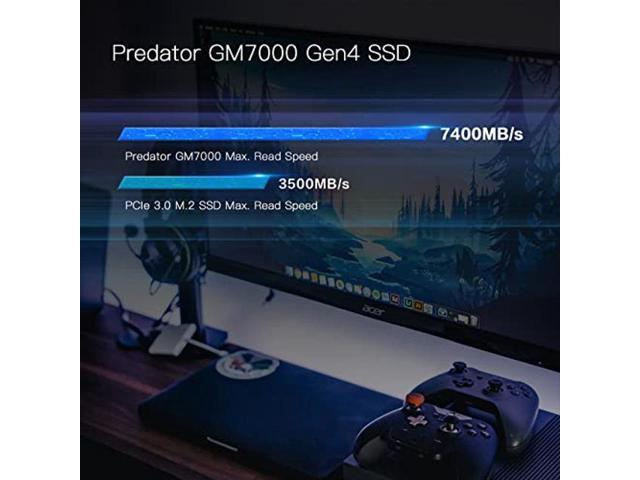 Acer Predator GM7000 2TB NVMe GEN4 Gaming M.2 SSD - PCIe 4.0 16 Gb/s, 3D TLC NAND PC Internal Solid State Drive Up to 7400 MB/s with DDR4 RAM Cache...