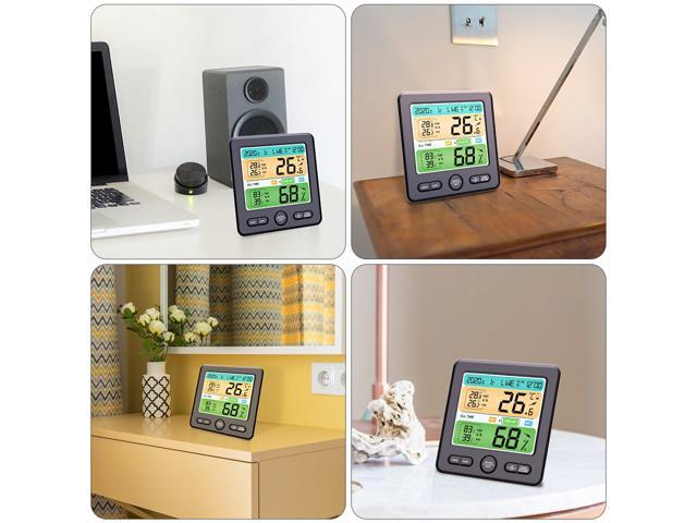 1pc Practical Durable Convenient Multipurpose Home Hygrothermograph Thermometer Clock Hygrometer Clock