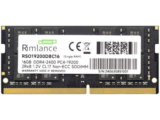 Rimlance 16GB (1X16GB) 1.2V DDR4 2400MHZ PC4-19200 SODIMM 2RX8