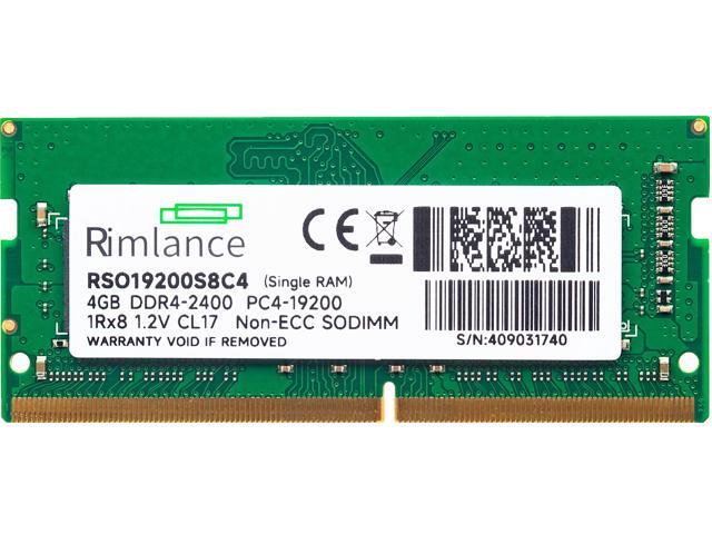 Rimlance 4GB (1X4GB) 1.2V DDR4 2400MHZ PC4-19200 SODIMM 1RX8