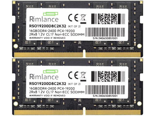 Rimlance 32GB (2X16GB) 1.2V DDR4 2400MHZ PC4-19200 SODIMM 2RX8