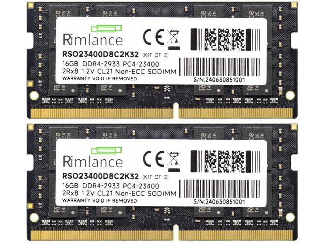Rimlance 32GB (2X16GB) 1.2V DDR4 2933MHZ PC4-23400 SODIMM 2RX8