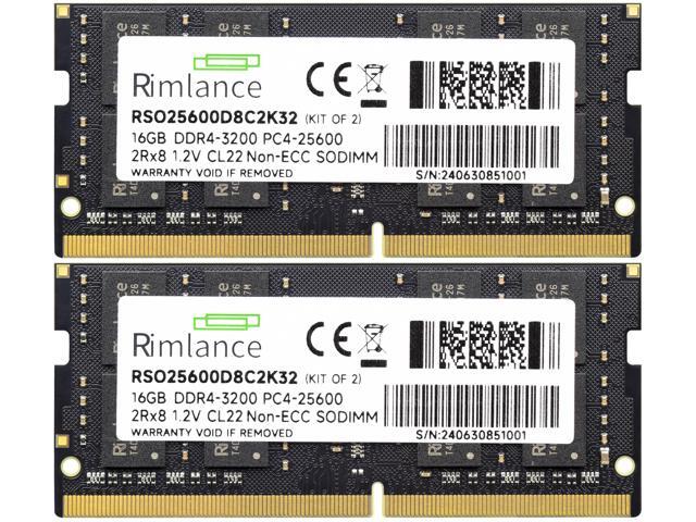 Rimlance 32GB (2X16GB) 1.2V DDR4 3200MHZ PC4-25600 SODIMM 2RX8