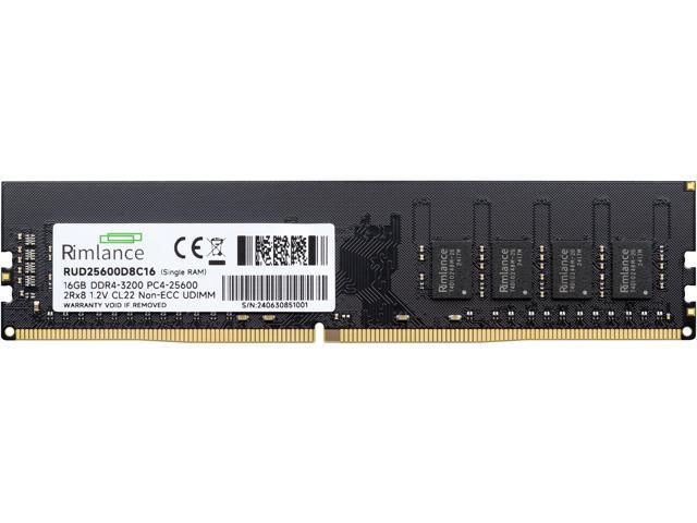 Rimlance 16GB (1X16GB) 1.2V DDR4 3200MHZ PC4-25600 UDIMM 2RX8
