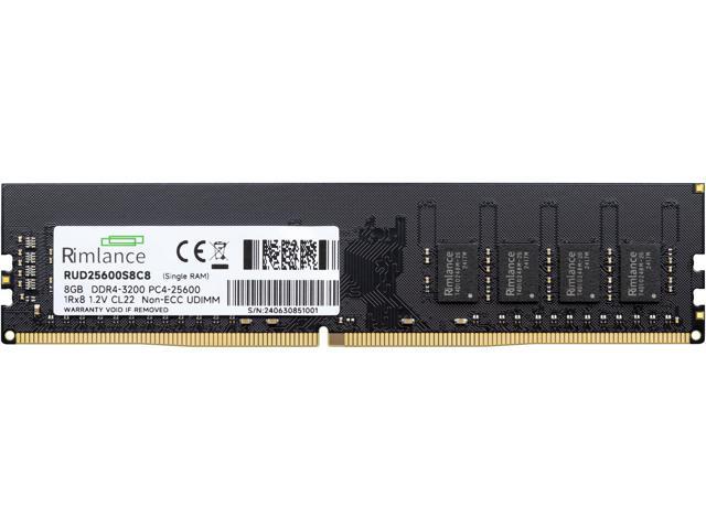Rimlance 8GB (1X8GB) 1.2V DDR4 3200MHZ PC4-25600 UDIMM 1RX8