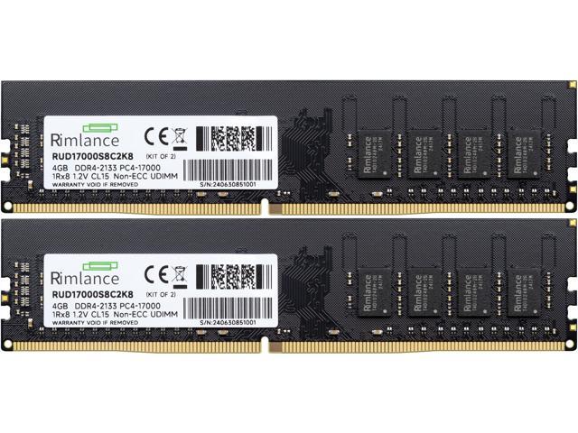 Rimlance 8GB (2X4GB) 1.2V DDR4 2133MHz PC4-17000 UDIMM 1RX8