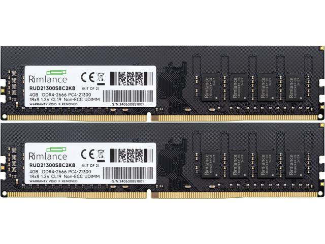 Rimlance 8GB (2X4GB) 1.2V DDR4 2666MHZ PC4-21300 UDIMM 1RX8