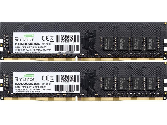 Rimlance 16GB (2X8GB) 1.2V DDR4 2133MHz PC4-17000 UDIMM 1RX8