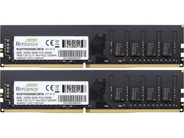 Rimlance 16GB (2X8GB) 1.2V DDR4 2400MHZ PC4-19200 UDIMM 1RX8