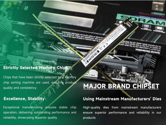 Rimlance 16GB (2X8GB) 1.2V DDR4 3200MHZ PC4-25600 UDIMM 1RX8