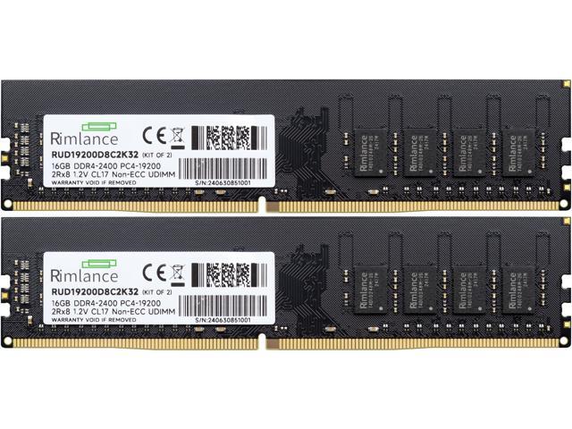 Rimlance 32GB (2X16GB) 1.2V DDR4 2400MHZ PC4-19200 UDIMM 2RX8