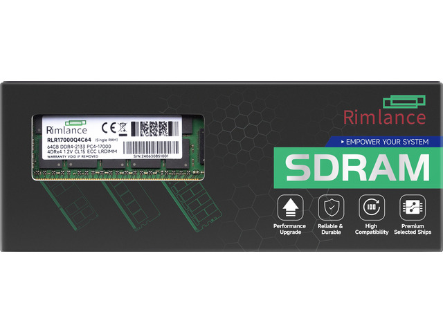 Rimlance 64GB (1X64GB) 1.2V DDR4 2133MHZ PC4-17000 LRDIMM 4RX4