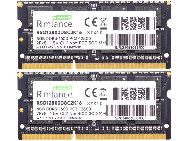 Rimlance 16GB (2X8GB) 1.5V DDR3 1600MHz PC3-12800 SODIMM 2RX8
