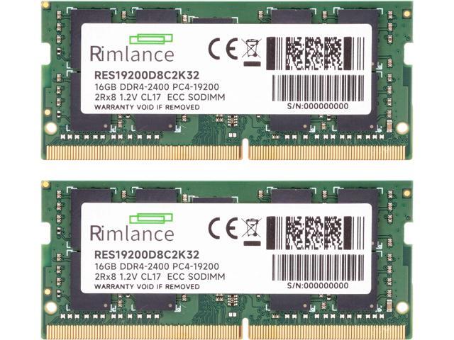 RIMLANCE RAM 32GB (2X16GB) 1.2V DDR4 2400MHz PC4-19200 ECC SODIMM 2RX8