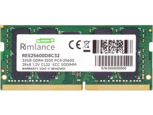 RIMLANCE RAM 32GB (1X32GB) 1.2V DDR4 3200MHz PC4-25600 ECC SODIMM 2RX8