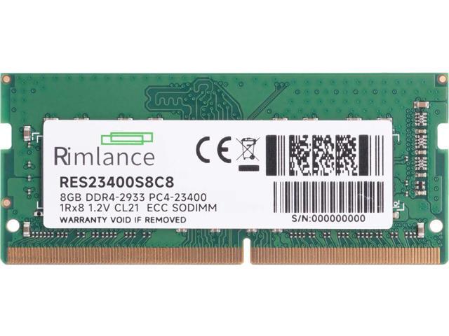 RIMLANCE RAM 8GB (1X8GB) 1.2V DDR4 2933MHZ PC4-23400 ECC SODIMM 1RX8