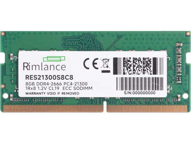 RIMLANCE RAM 8GB (1X8GB) 1.2V DDR4 2666MHZ PC4-21300 ECC SODIMM 1RX8