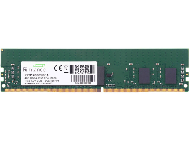 RIMLANCE 4GB(1X4GB) DDR4 2133MHz PC4-17000 1Rx8 1.2V 288-PIN ECC Registered RDIMM Server Memory