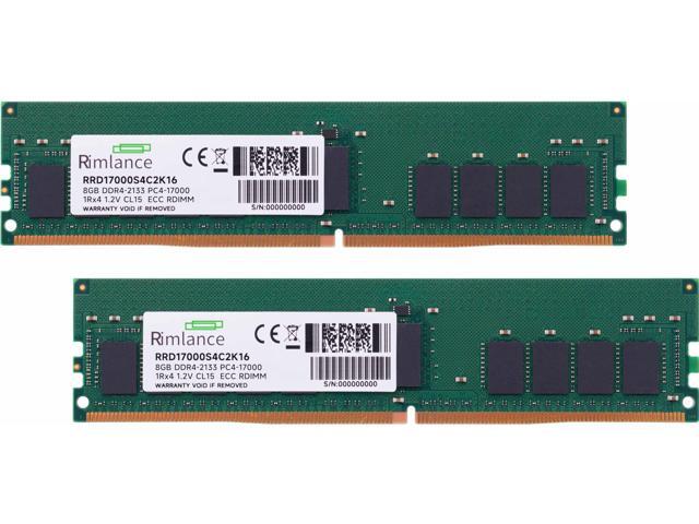 RIMLANCE 16GB(2X8GB) DDR4 2133MHz PC4-17000 1RX4 1.2V 288-PIN ECC Registered RDIMM Server Memory
