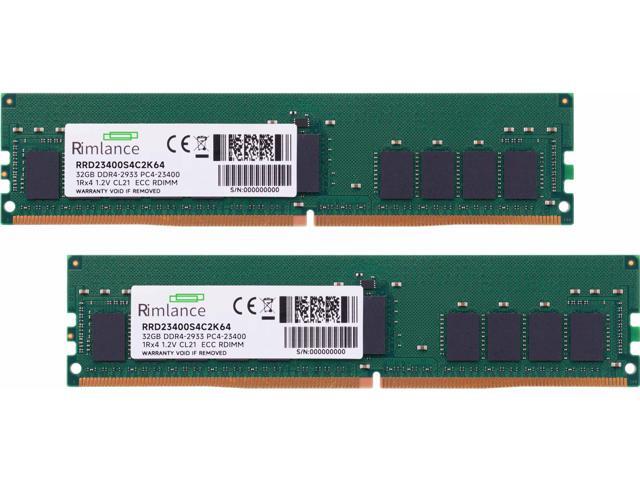 RIMLANCE 64GB(2X32GB) DDR4 2933MHz PC4-23400 1RX4 1.2V 288-PIN ECC Registered RDIMM Server Memory KIT