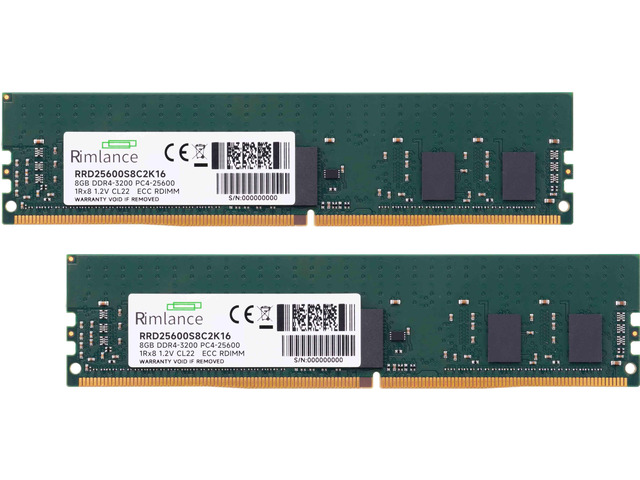 RIMLANCE RAM 16GB(2X8GB) DDR4 3200MHz PC4-25600 1Rx8 1.2V 288-PIN ECC Registered RDIMM Server Memory KIT Compatible with Dell PowerEdge XR11 Rack...