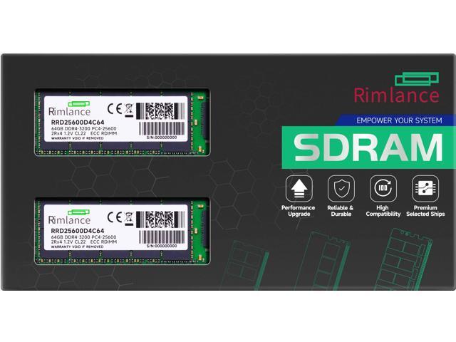 RIMLANCE RAM 128GB(2X64GB) DDR4 3200MHz PC4-25600 2Rx4 1.2V 288-PIN ECC Registered RDIMM Server Memory KIT Compatible with Dell PowerEdge XR11 Rack...