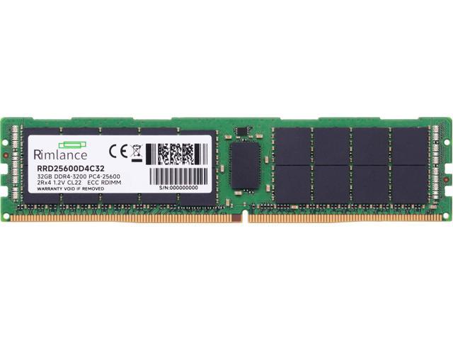 RIMLANCE 32GB(1x32GB) DDR4 3200MHz PC4-25600 2RX4 1.2V 288-PIN ECC Registered RDIMM Server Memory