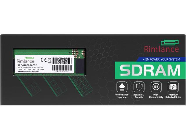 RIMLANCE 32GB(1x32GB) DDR5 5600MHz PC5-44800 1Rx4 1.1V 288-PIN ECC Registered RDIMM Server Memory