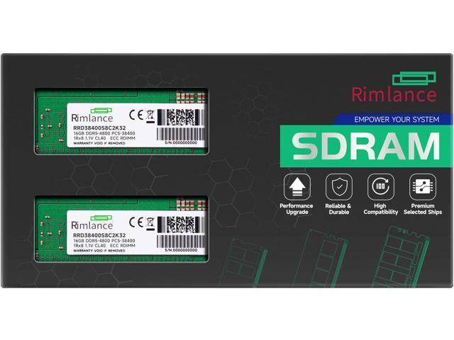 RIMLANCE 32GB(2x16GB) DDR5 4800MHz PC5-38400 1Rx8 1.1V 288-PIN ECC Registered RDIMM Server Memory KIT