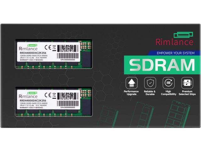RIMLANCE 256GB(2x128GB) DDR5 5600MHz PC5-44800 2Rx4 1.1V 288-PIN ECC Registered RDIMM Server Memory KIT