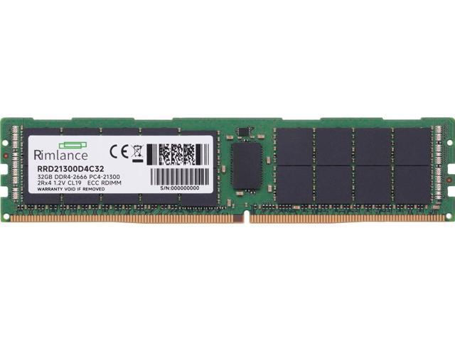 RIMLANCE 32GB PC4-21300 DDR4-2666MHz 2Rx4 1.2V ECC Registered RDIMM Compatible With SNPTN78YC/32G Server Memory