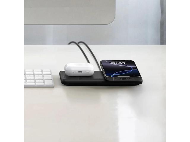 Belkin 2-in-1 Magnetic Wireless Charging Pad with Qi2 15W MagSafe Compatibility
