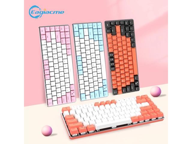 Eagiacme F82 Keys Anti-ghosting Mechanical Gaming Keyboard With Adjustable Backlight ABS Keycaps MX Blue Switch Pink Keyboard