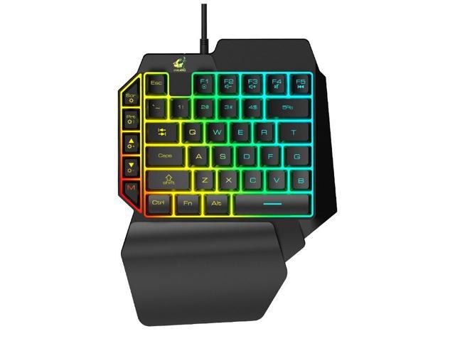 Eagiacme One-hand Mechanical Feel Gaming Keyboard 39 Keys Wired Gamer Keyboad RGB Backlight Keyboard For PUBG