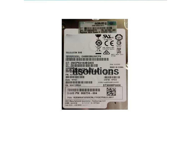 For HP 870753-B21 300GB SAS 12G 15K SFF 2.5 870792-001