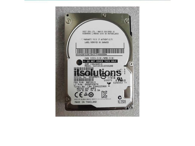 For Lenovo RD640 RD650 server hard drive 00FC615 1.2TB 12GB SAS HDD 2.5