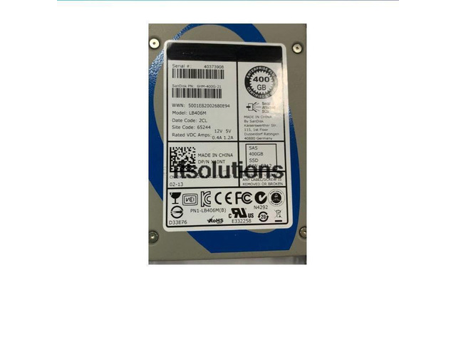 For DELL R710 R720 R730 R910 400G SSD SAS 2.5 08C38W 8C38W